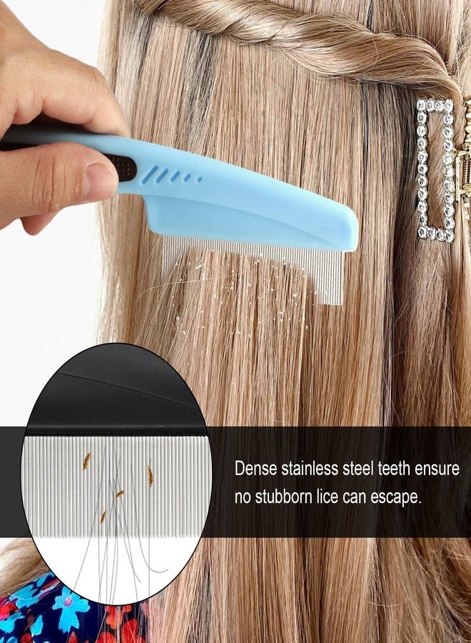 PKRFCJ 3 Pcs of Scalp Comb,Psoriasis,Stainless Steel Fine-Toothed Dandruff Combs,with 1 Bulk Anti-Dandruff,for Scalp Massage Care - Image 5